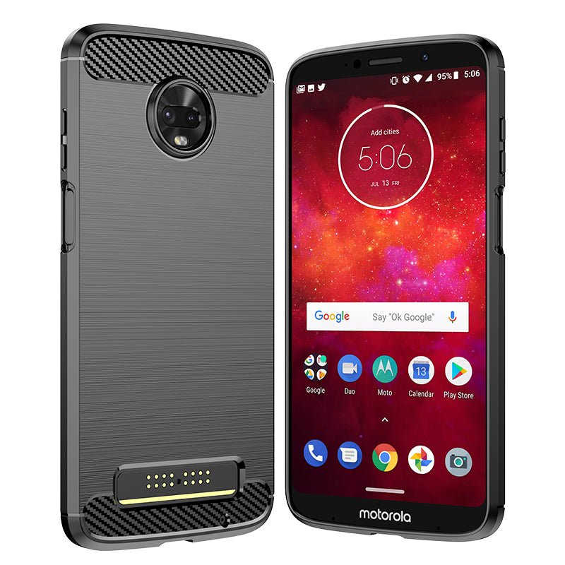 Brushed Silicone Phone Case For Motorola Moto Z3 Play