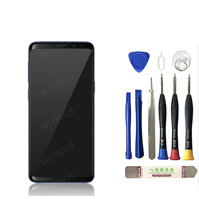 OEM Screen Replacement with Frame for Samsung Galaxy S9 Coral Blue