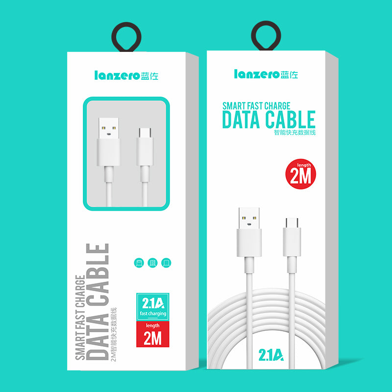 2M Data Cable 2.1A USB Fast Charging Cable For Android Phones / Mirco Usb Devices