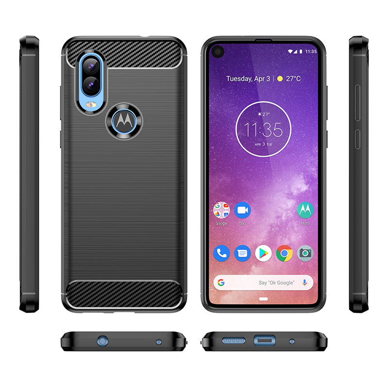 Brushed Silicone Phone Case For Motorola Moto One Vision