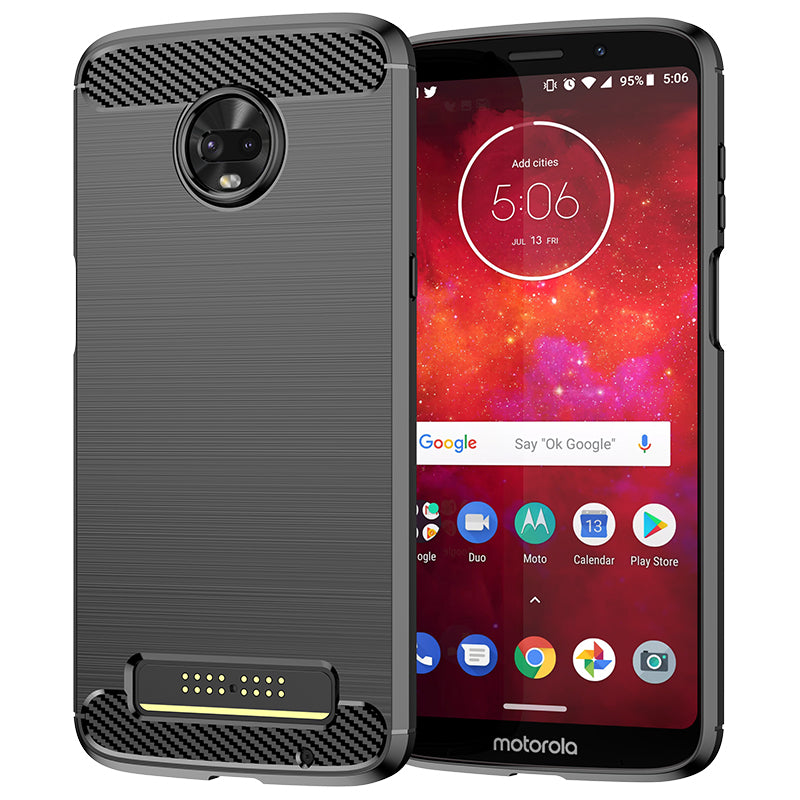 Brushed Silicone Phone Case For Motorola Moto Z3 Play