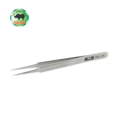 Pro Rhino Stainless Steel Tweezers Fine Tip Tapered 2-SA Silver