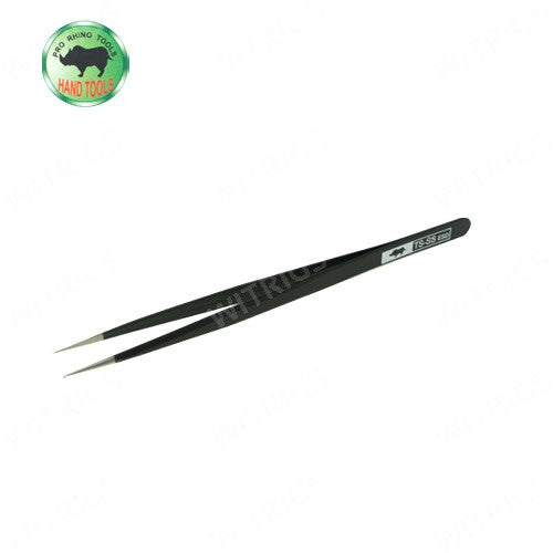 Pro Rhino ESD Safe Stainless Steel Tweezers Super Fine Tip Straight ESD-11 Black