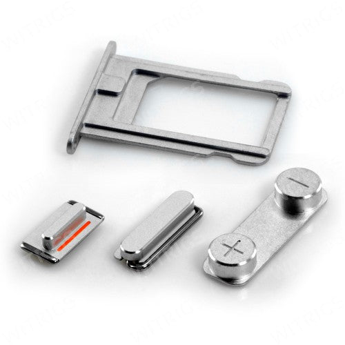 OEM Sim Card Tray with Side Button Set for iPhone 5S Silver