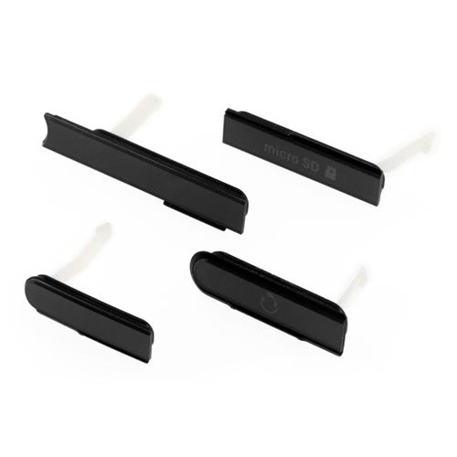 Custom SIM + SD + Headphone + USB Cover Flap for Sony Xperia Z Black