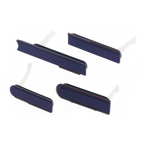 Custom SIM + SD + Headphone + USB Cover Flap for Sony Xperia Z Purple