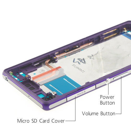 OEM Middle Housing for Sony Xperia Z2 Purple