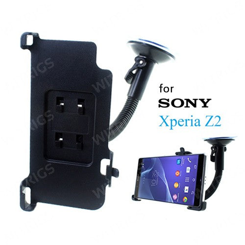360° Rotating Windshield Car Holder for Sony Xperia Z2 Flexible Gooseneck Black