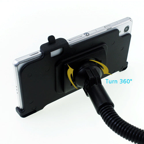 360° Rotating Windshield Car Holder for Sony Xperia Z2 Flexible Gooseneck Black