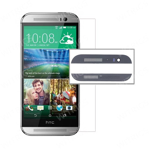 OEM Speaker Cover for HTC One M8 Gunmetal Grey