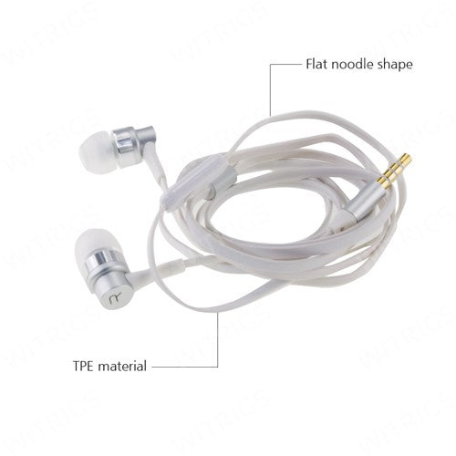 REMAX Flat Noodle Shape In-ear EarPhones White