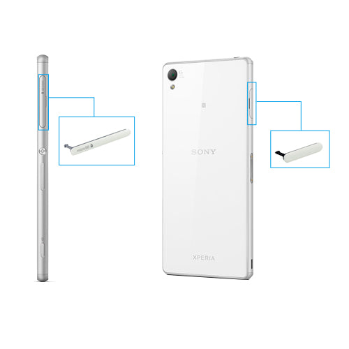 OEM Micro SD+SIM+USB Port Cover Flap for Sony Xperia Z3 White