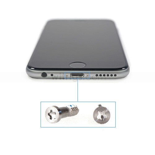 OEM 2PCS Charging Port Screw Set for iPhone 6 Silver