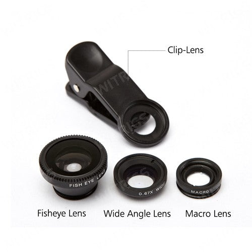Universal 3 in 1 Clip Lens Black