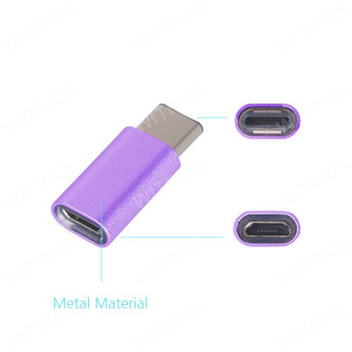 Metal USB Type-C to Micro USB Adapter for OnePlus Two Purple