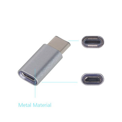Metal USB Type-C to Micro USB Adapter for OnePlus Two Gray