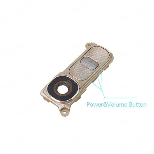 Custom Camera Lens + Power Button + Volume Button for LG G4 Gold