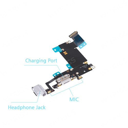 OEM Charging Port & Headphone Jack Flex for iPhone 6S Plus Light Gray