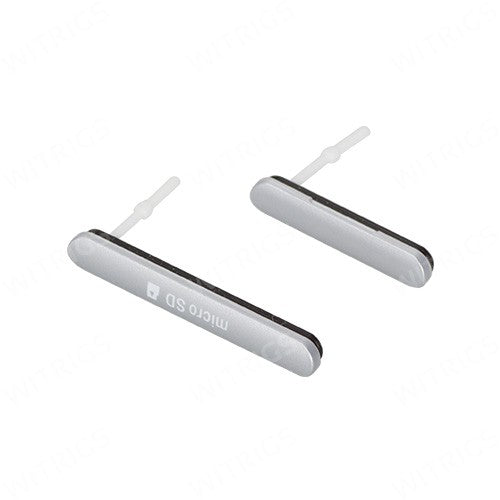 OEM Micro SD + USB Cover Flap for Sony Xperia M4 Aqua White