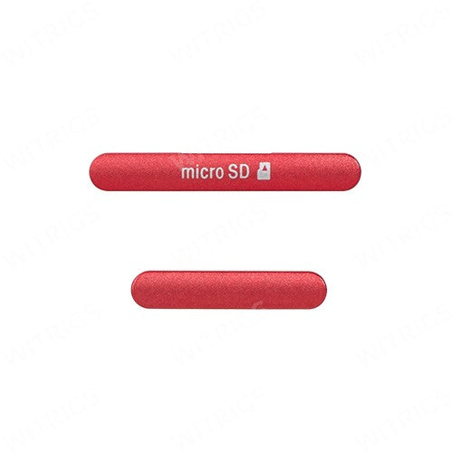 OEM Micro SD + USB Cover Flap for Sony Xperia M4 Aqua Red