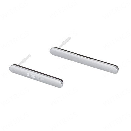 OEM Micro SD + USB Cover Flap for Sony Xperia M4 Aqua Dual White