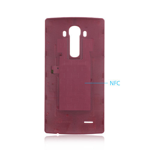 Custom Leather Battery Cover for LG G4 Wine Red
