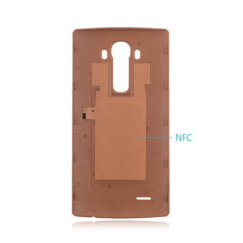 Custom Leather Battery Cover for LG G4 Brown