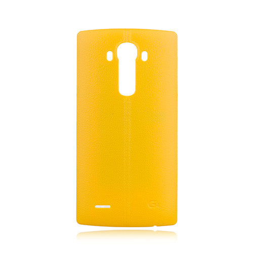 Custom Leather Battery Cover for LG G4 Yellow