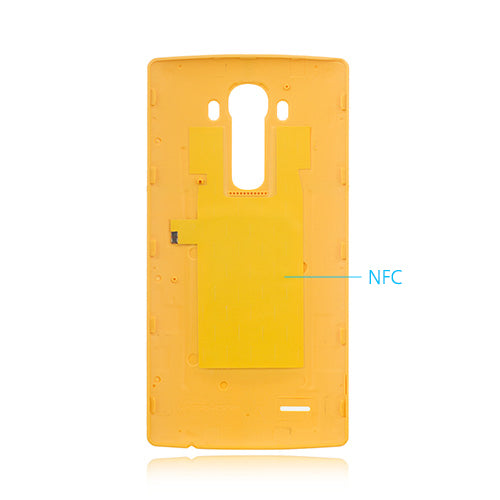 Custom Leather Battery Cover for LG G4 Yellow