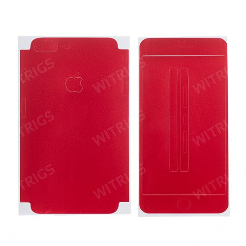 Full Front Screen Protector + Back Skin Sticker Set for iPhone 7 Plus Red