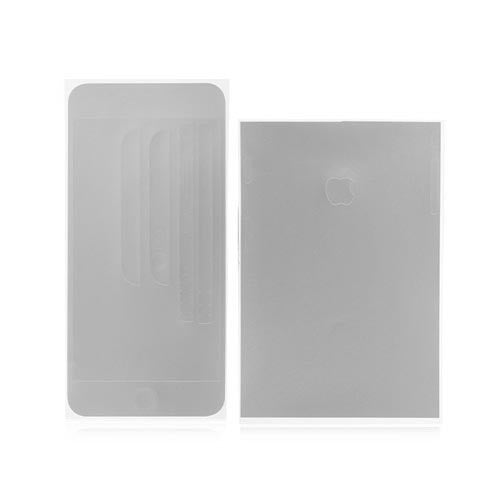 Full Front Screen Protector + Back Skin Sticker Set for iPhone 6 Plus/6S Plus Silver