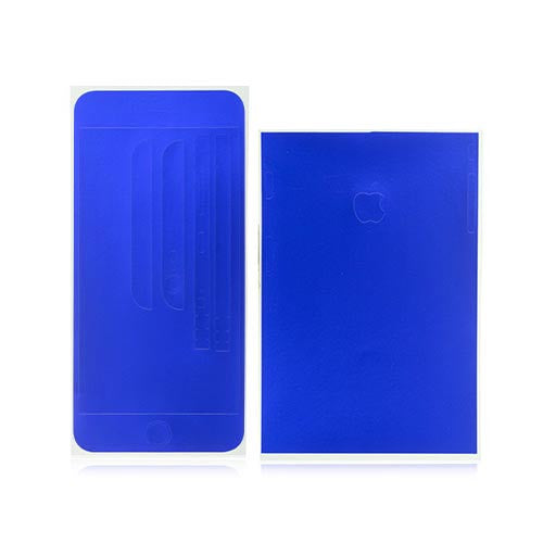 Full Front Screen Protector + Back Skin Sticker Set for iPhone 6 Plus/6S Plus Blue