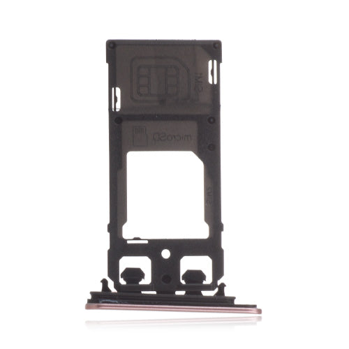 OEM SIM + SD Card Tray + Cover Flaps for Sony Xperia XZ Deep Pink
