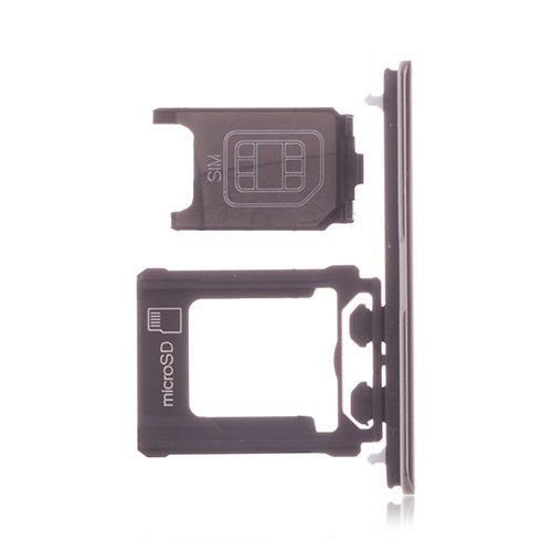 OEM SIM Card Tray + SIM Card Cover Flap for Sony Xperia XZ Premium Luminous Chrome