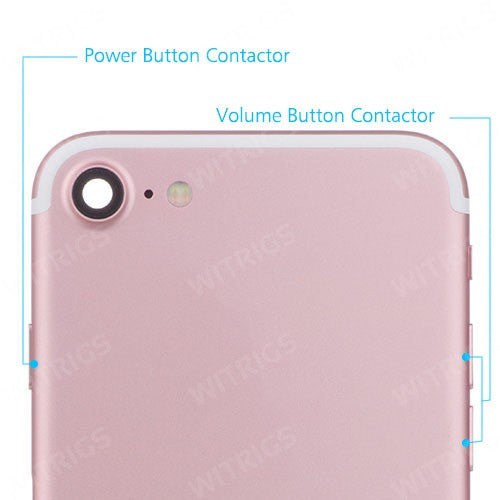 OEM Custom Back Housing + Power Button Flex for iPhone 7 Rose Gold