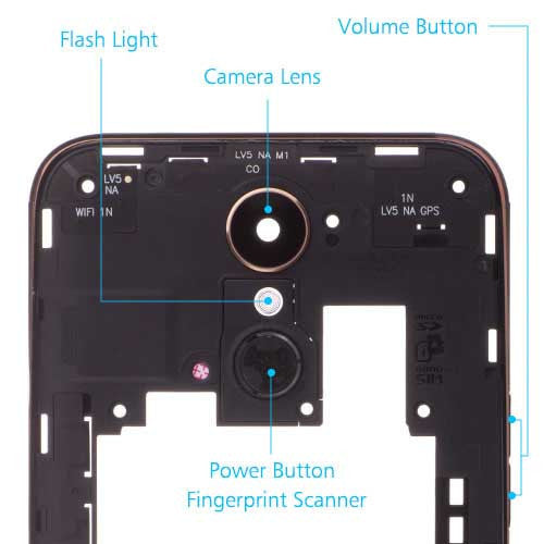 OEM Back Frame Assembly for LG K10 (2017) Black