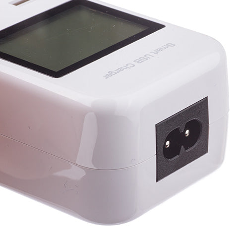 Smart USB Charger With LCD Display White