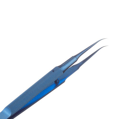 Precise Titanium Alloy Curved Tip Tweezers Blue