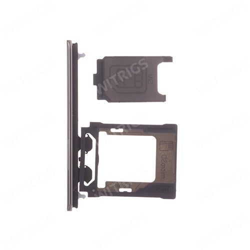 Custom SIM Card Tray + SIM Cover Flap for Sony Xperia XZ Premium Luminous Chrome