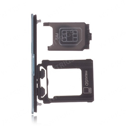 OEM SIM Card Tray + SIM Cover Flap for Sony Xperia XZ1 Compact Horizon Blue
