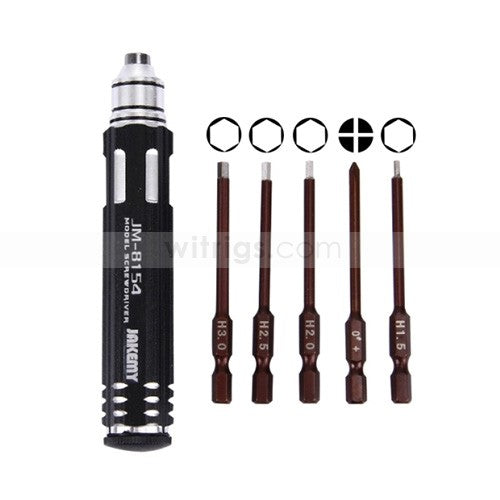 JM-8154 6 in 1 Model Screwdriver Set Black