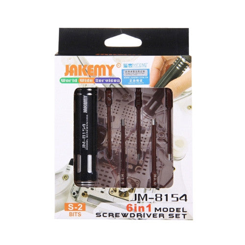 JM-8154 6 in 1 Model Screwdriver Set Black