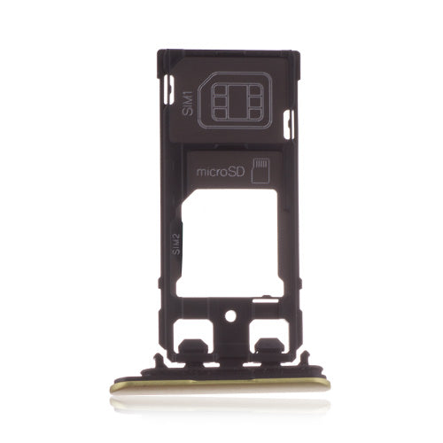 OEM SIM + SD Card Tray + Cover Flaps for Sony Xperia XZS Lime Gold