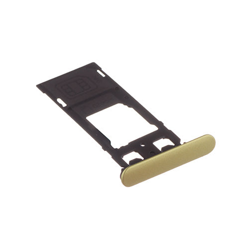 OEM SIM + SD Card Tray + Cover Flaps for Sony Xperia XZS Lime Gold