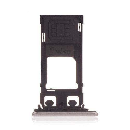 OEM Dual SIM + SD Card Tray + Cover Flaps for Sony Xperia XZS Warm Silver
