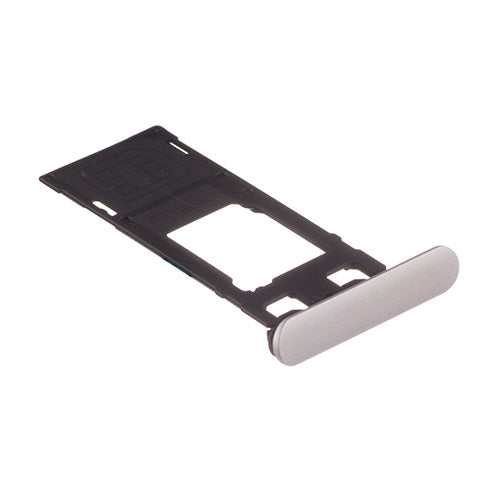 OEM Dual SIM + SD Card Tray + Cover Flaps for Sony Xperia XZS Warm Silver