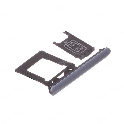 OEM SIM Card Tray + SIM Cover Flap for Sony Xperia XZ1 Moonlit Blue