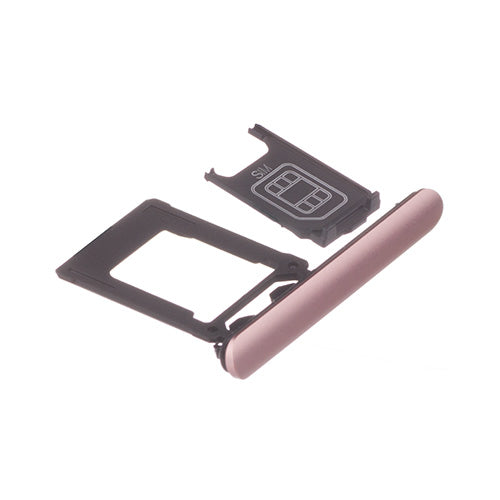 OEM SIM Card Tray + SIM Cover Flap for Sony Xperia XZ1 Venus Pink
