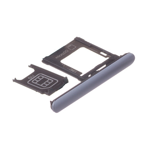 OEM Dual SIM Card Tray + SIM Cover Flap for Sony Xperia XZ1 Moonlit Blue