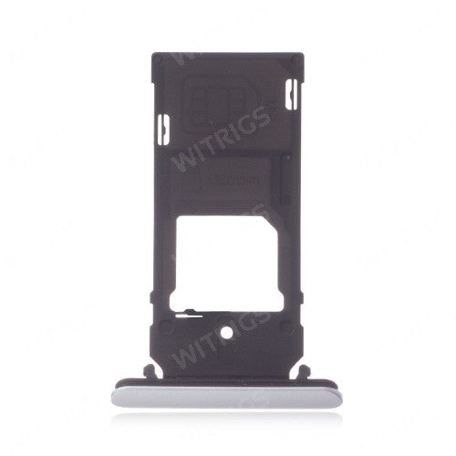 OEM SIM + SD Card Tray for Sony Xperia XZ2 Compact White Silver